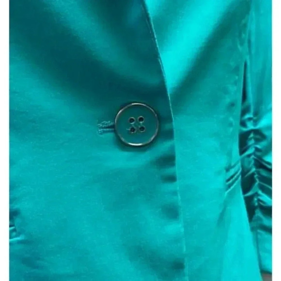 89th & Madison  Aquamarine Gathered Half Sleeve Blazer Size Small - Picture 8 of 12